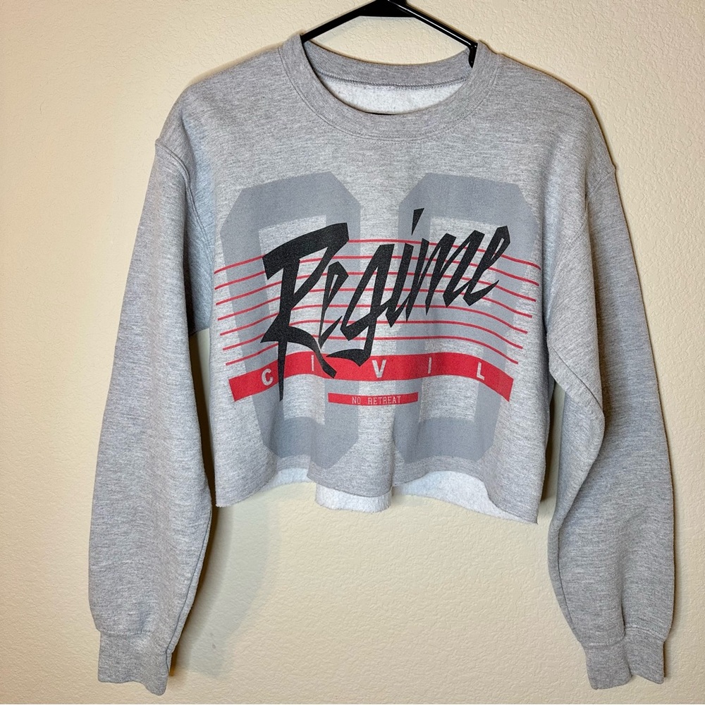 Civil Regime Cropped Crew Neck Sweatshirt